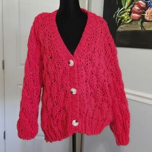 Oversized Red Knit Sweater